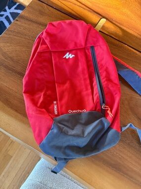 Quechua Red and Gray Daypack with Front Zip Pocket